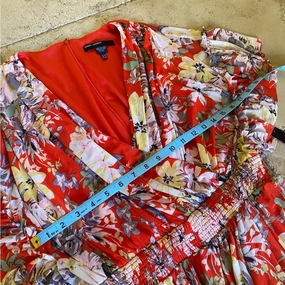 NWT Maggy London Red Floral Ruffle Bohemian Travel Tropical Hawaiian Dress 10 - Picture 5 of 8
